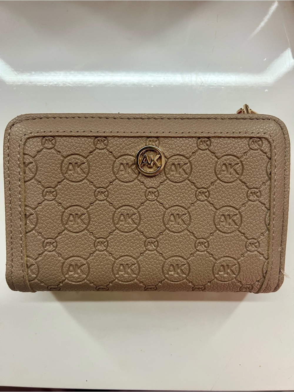 Anne Klein Zip Around Tan Wallet